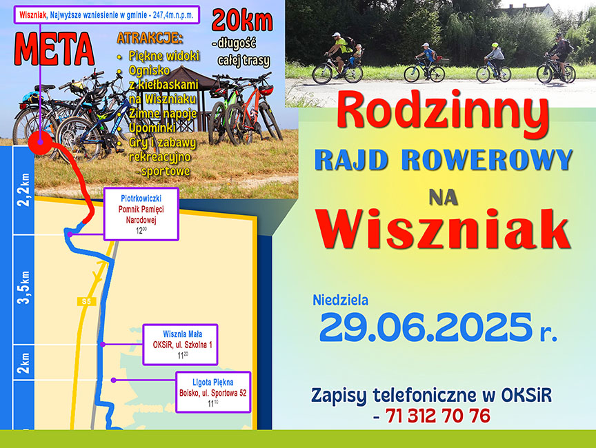 Rodzinny Rajd Rowerowy na Wiszniak - nowy termin!