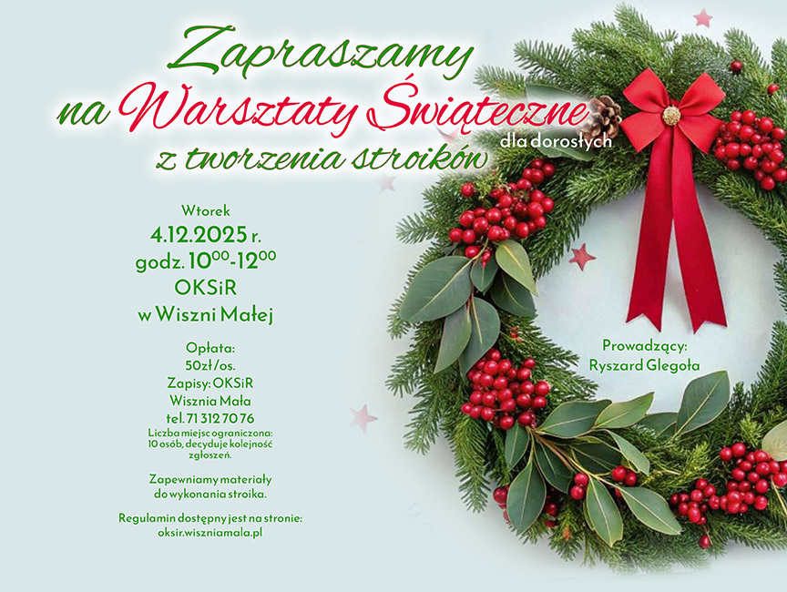 Warsztaty Świąteczne z tworzenia stroików