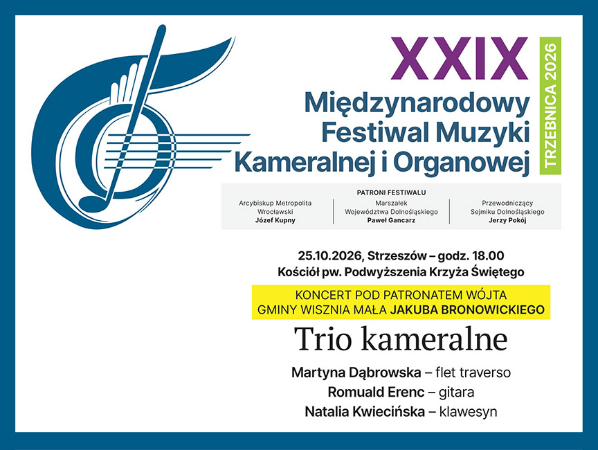 XXIX Międzynarodowy Festiwal Muzyki Kameralnej i Organowej. Strzeszów 2026