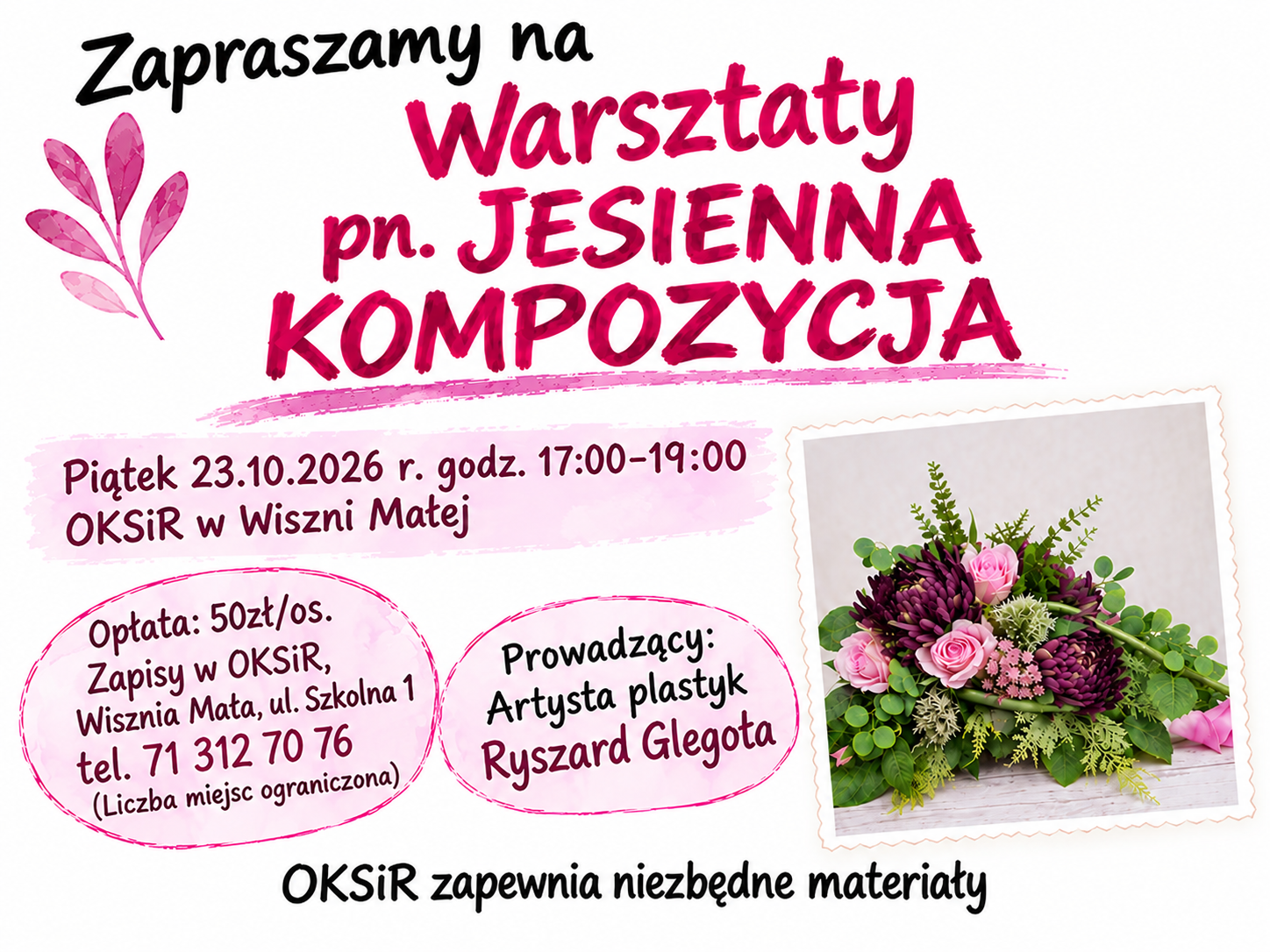 Warsztaty pn. JESIENNA KOMPOZYCJA
