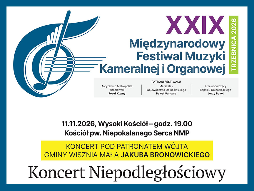 XXIX Międzynarodowy Festiwal Muzyki Kameralnej i Organowej. Wysoki Kościół 2026